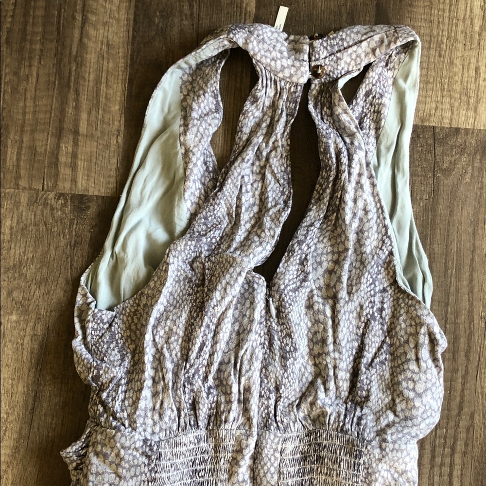 Anthropologie Anthropologie Marfa Dress Snakeskin Gray Motif Tie Wrap Midi 2 - Picture 9 of 11
